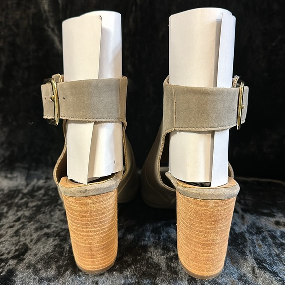 Vionic Perk Blakely Open Toe Slingback Heel Peep Toe Booties Grey Leather 8.5 - Picture 5 of 7